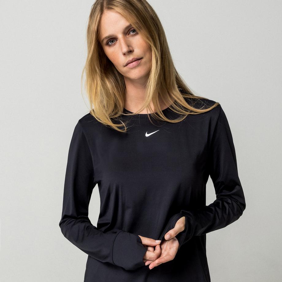 NIKE W NK ONE CLASSIC DF LS TOP T-Shirt, Rundhals, langarm 