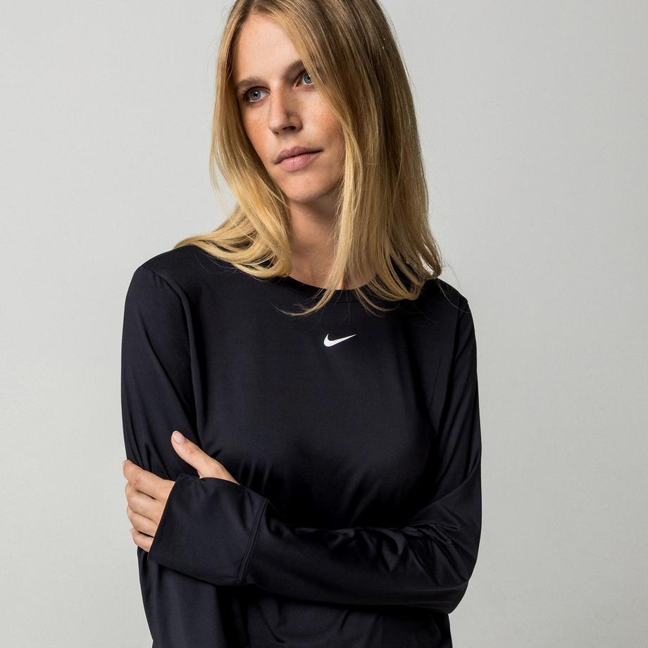 NIKE W NK ONE CLASSIC DF LS TOP T-Shirt, Rundhals, langarm 