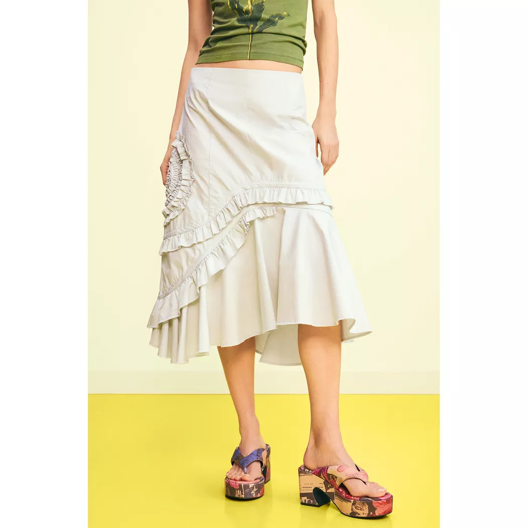Desigual Jupe asymétrique midi WHITE M female