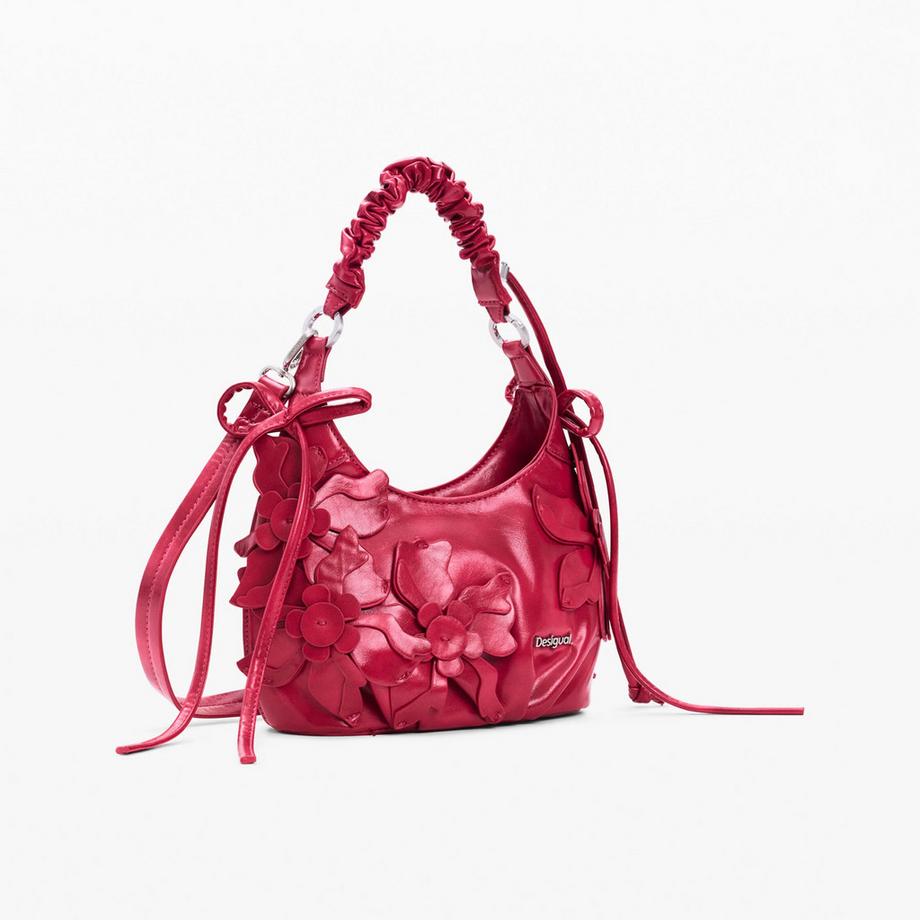 Desigual Schultertasche mit Blumenapplikation  