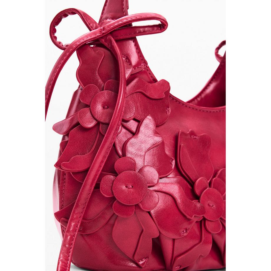Desigual Schultertasche mit Blumenapplikation  