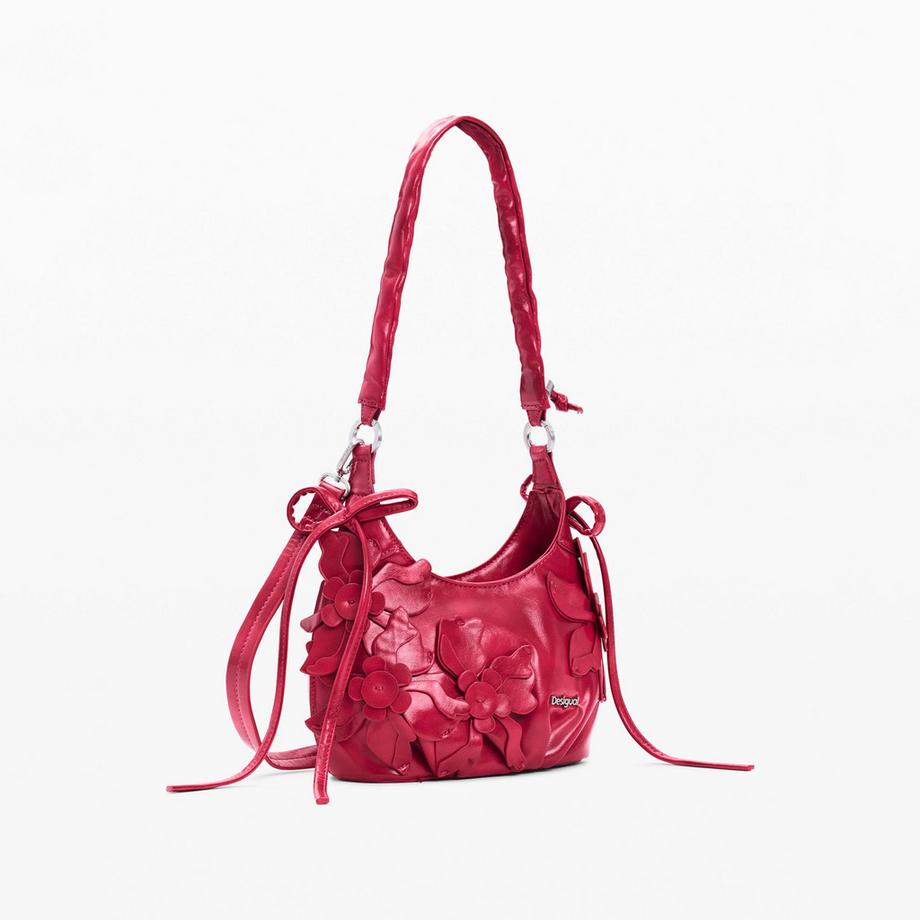 Desigual Schultertasche mit Blumenapplikation  