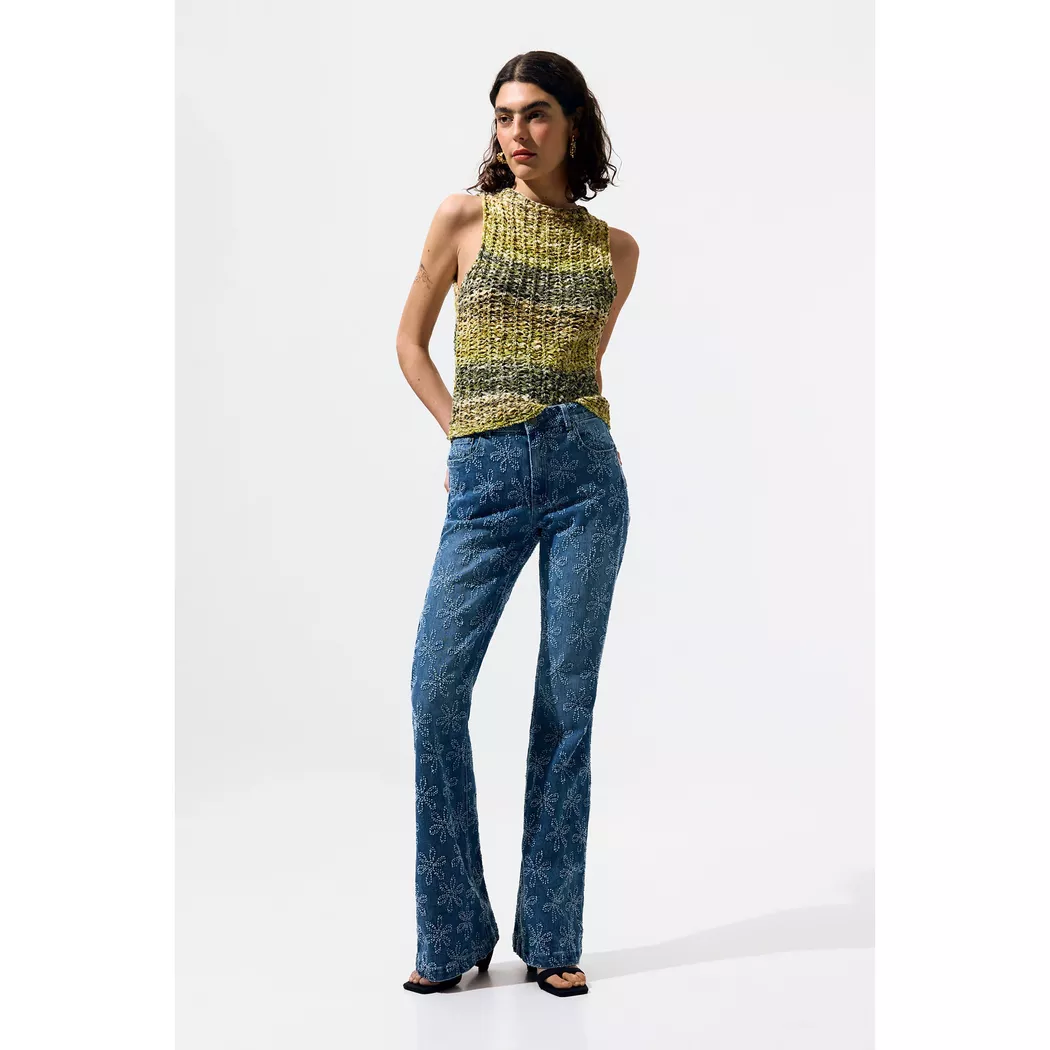 Desigual Pantalon en jean patchwork BLUE 44 female 4