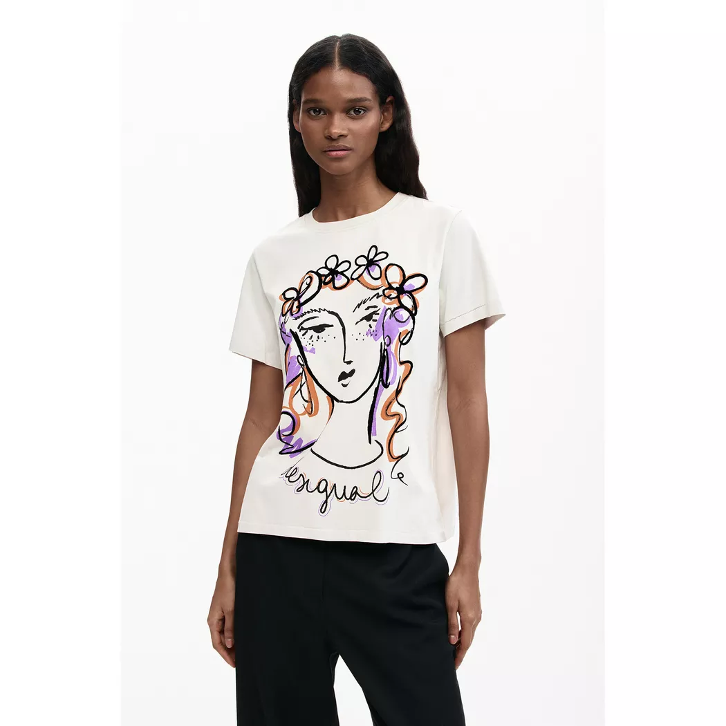 Desigual T-shirt logo maille WHITE XL female