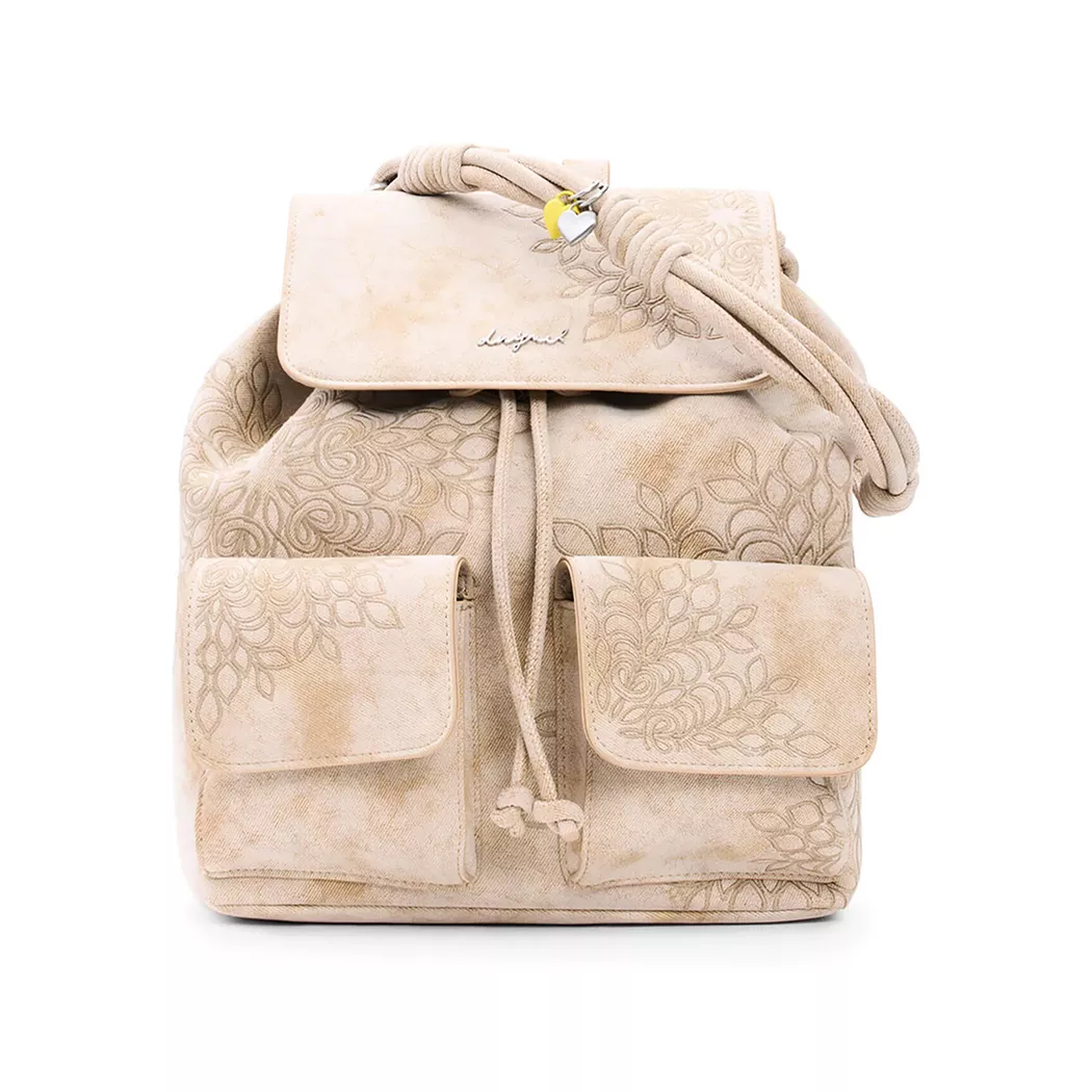 Desigual Petit sac à dos brodé WHITE U female