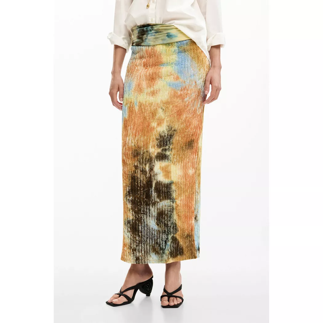 Desigual Jupe longue texture BROWN L female
