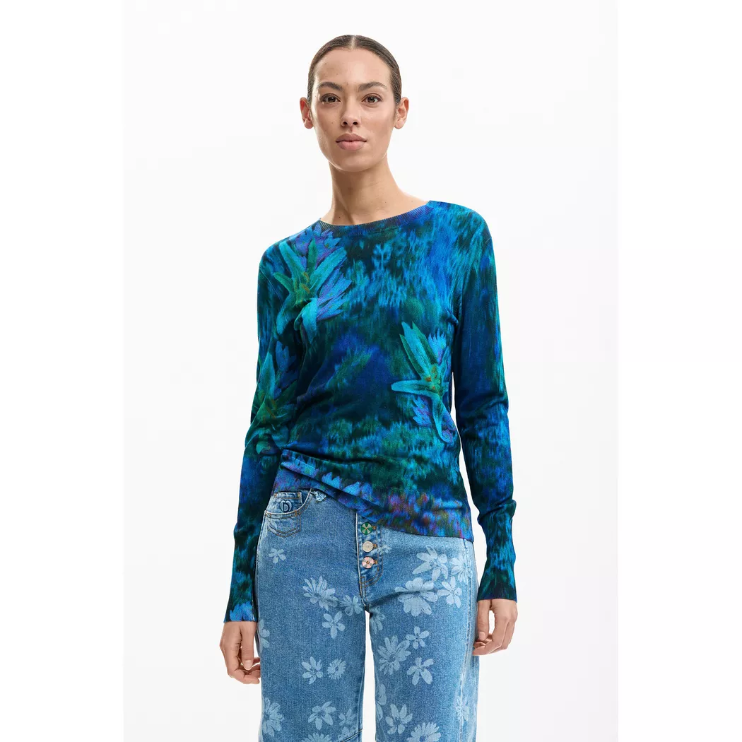 Desigual Pull arty imprimé GREEN L female 3