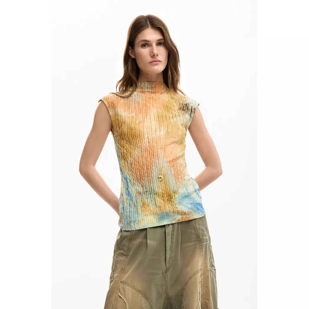 Desigual T-shirt textures BROWN S female 2