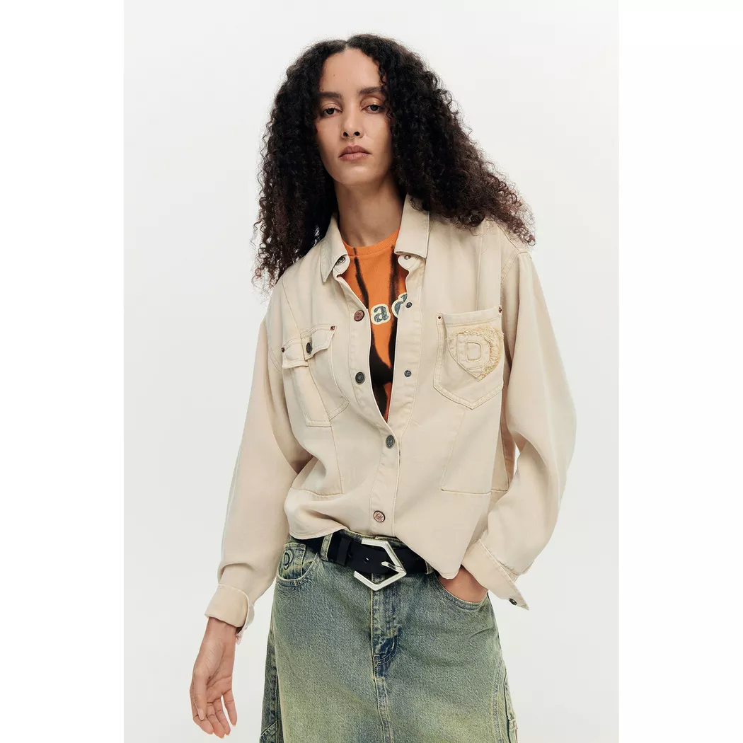 Desigual Veste patch fleurs WHITE M female