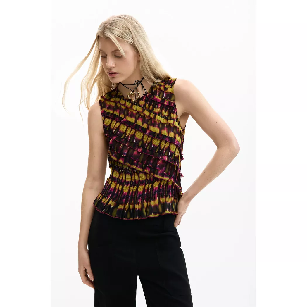 Desigual Blouse sans manche imprimée GREEN XL female