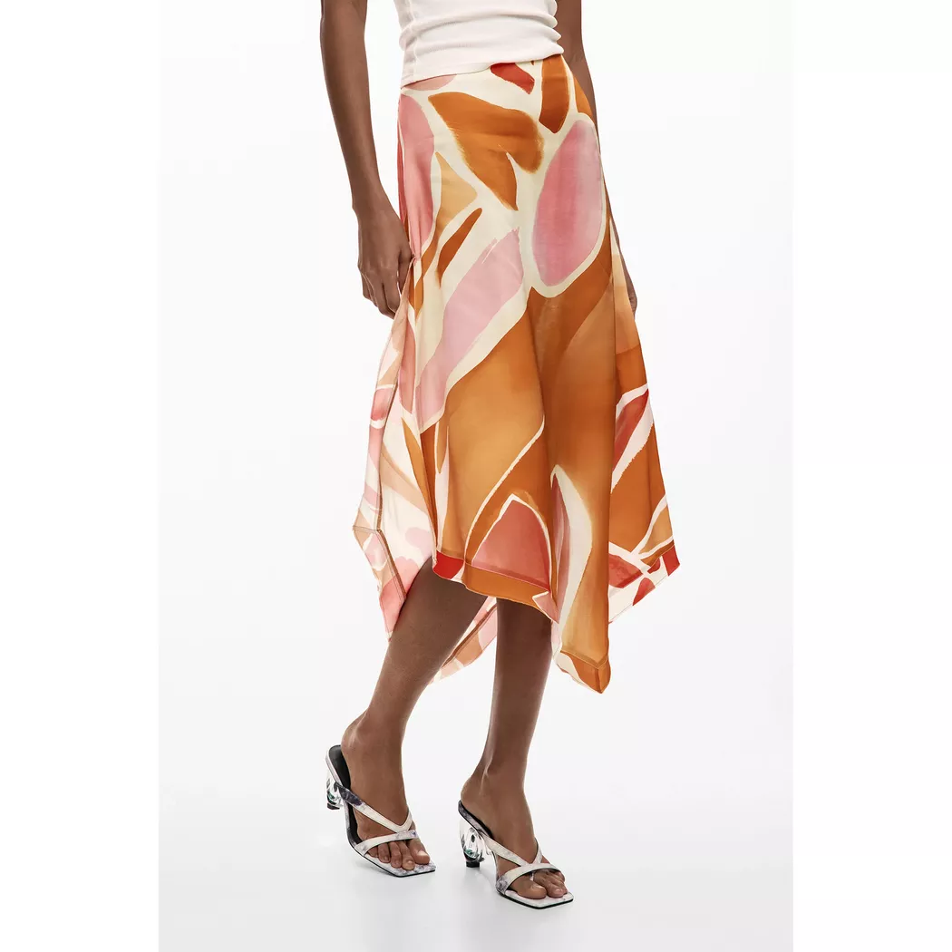 Desigual Jupe asymétrique pétales ORANGE XS female