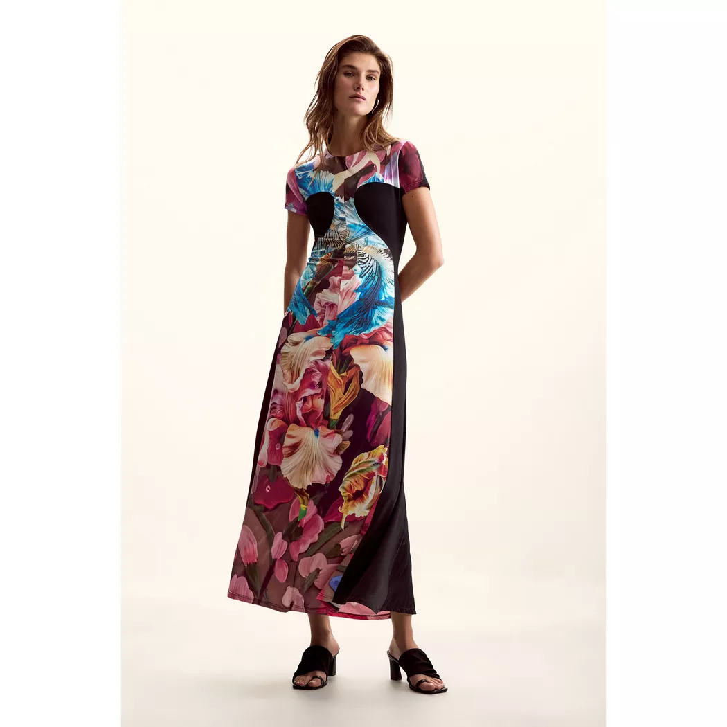Desigual Robe en maille à fleurs M. C. Lacroix BLUE L female