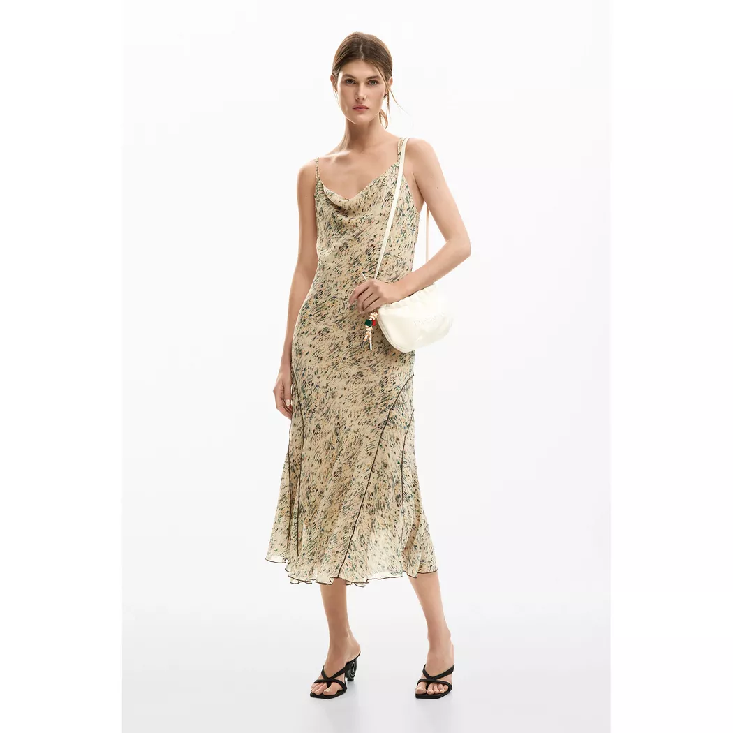 Desigual Robe à bretelles brodées branches WHITE M female 6