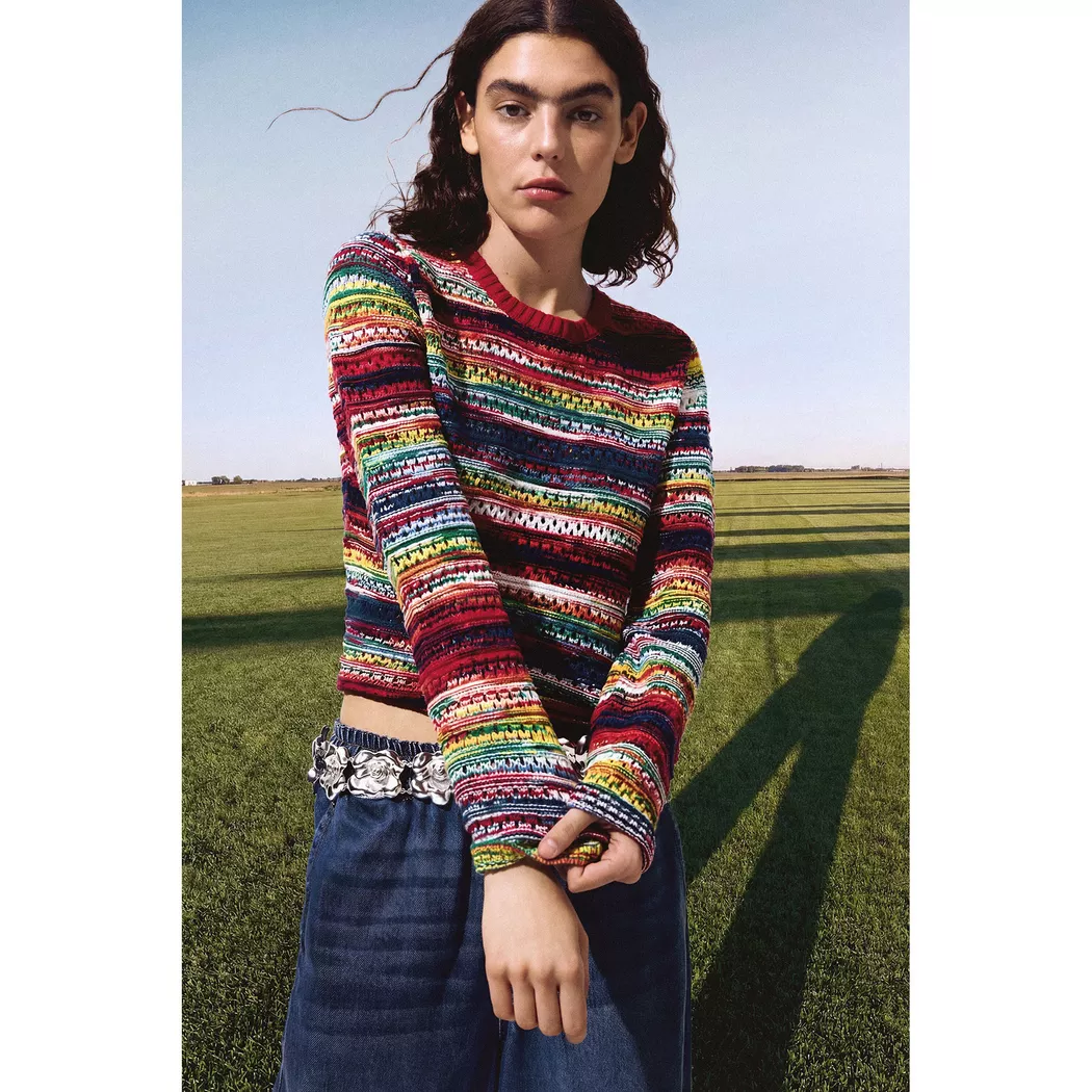Desigual Pull multicolore chiné RED L female