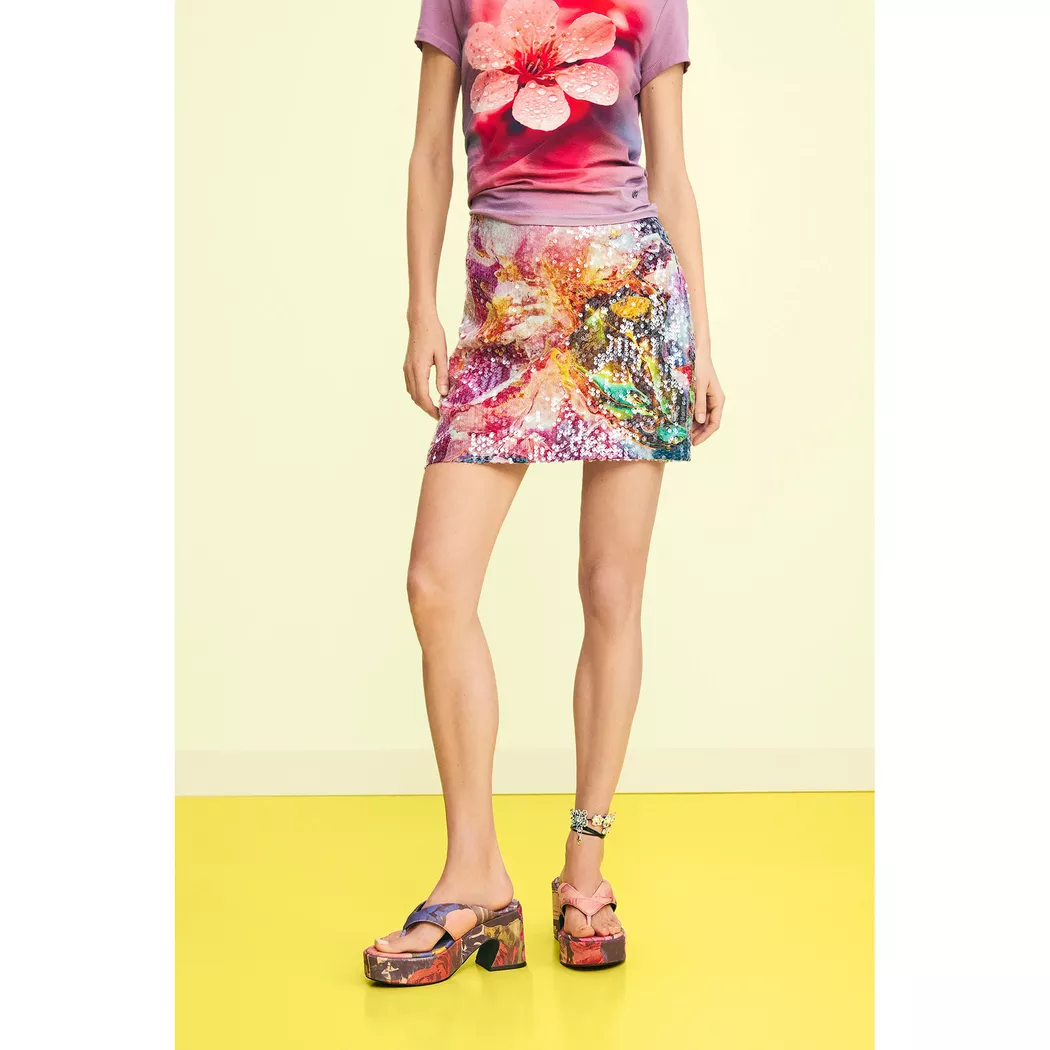 Desigual Jupe mini imprimée RED XL female