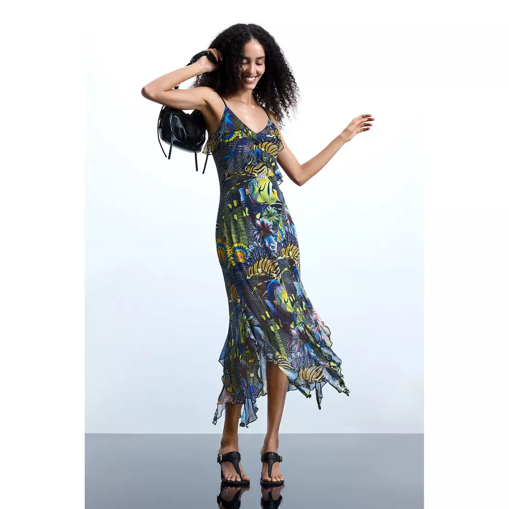Desigual Robe midi plissée BLACK L female