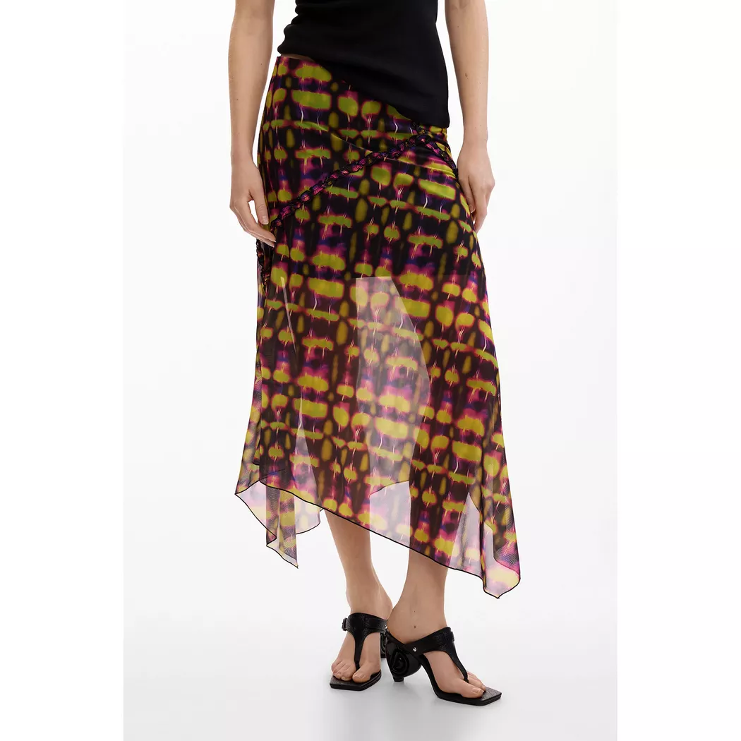 Desigual Jupe asymétrique imprimée GREEN XL female