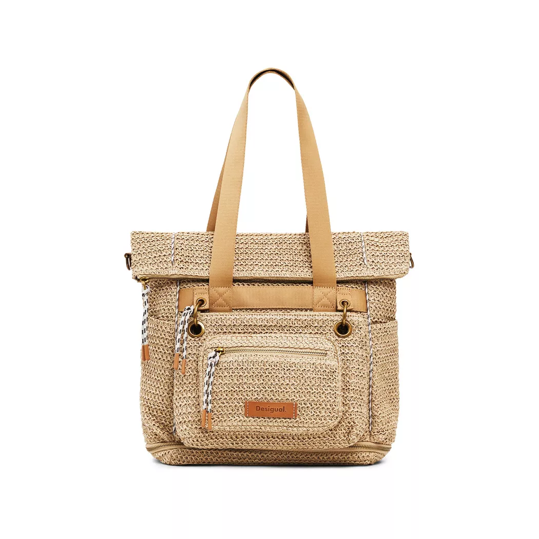 Desigual Petit Raffia Backpack White