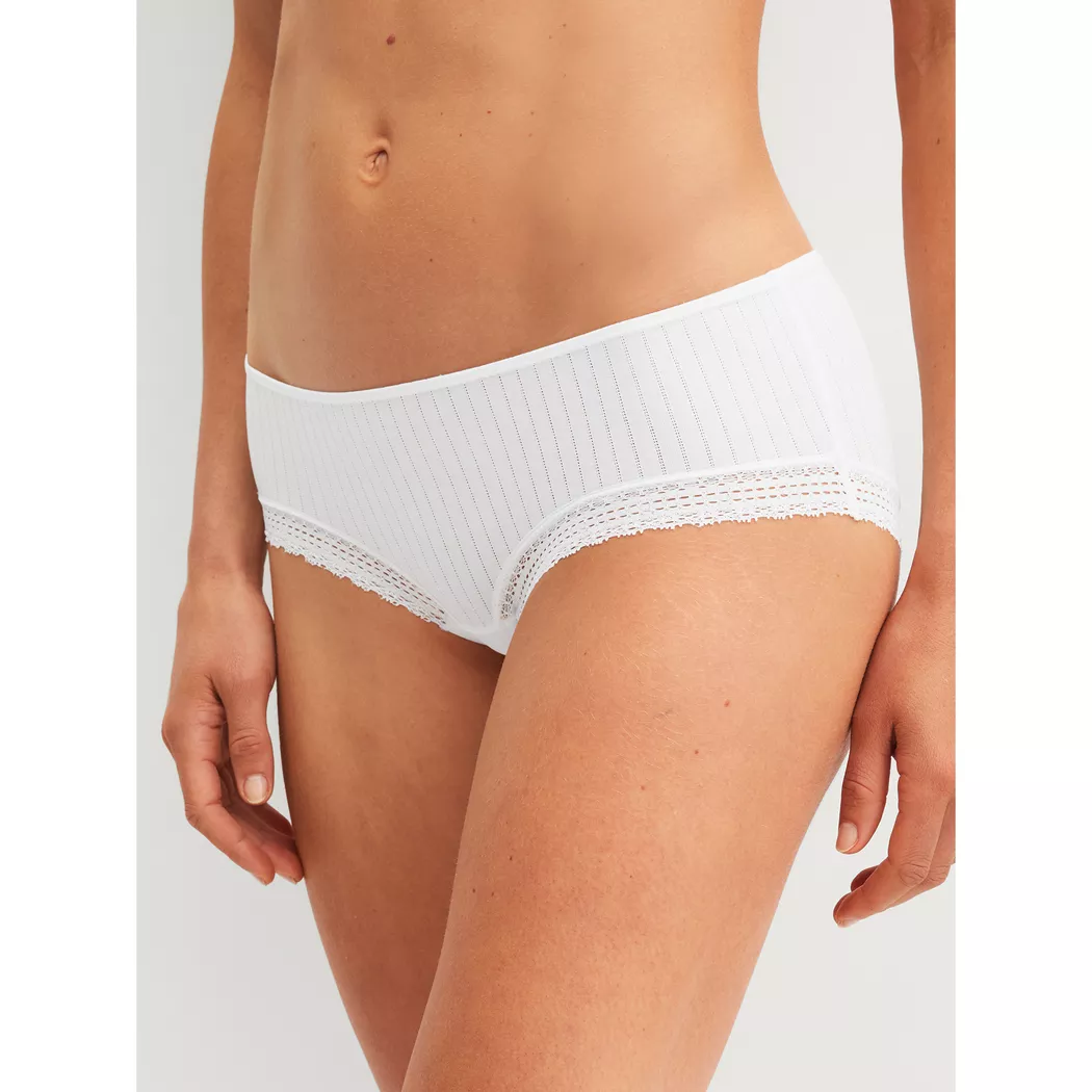 Slip CALIDA "Slip Panty Essential Cotton Low Cut 1er Pack", Damen, Gr. 48-50, weiß, Obermaterial: 95% Baumwolle CO. 5% Elasthan EL., Unterhosen Slip
