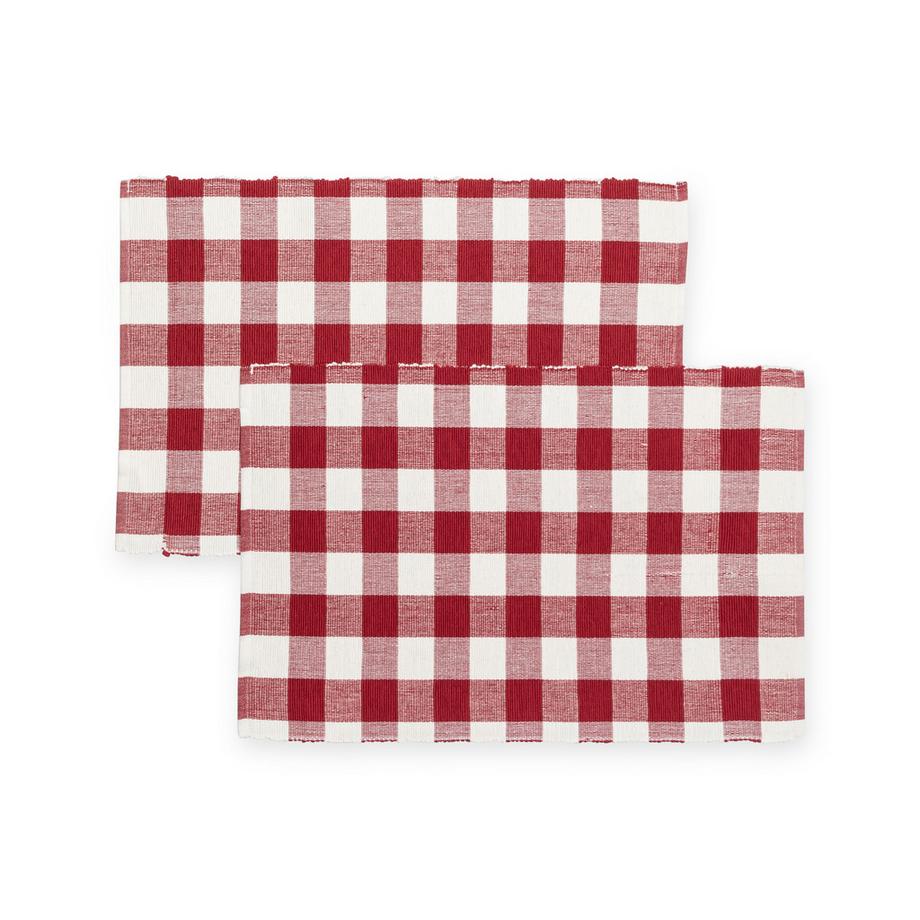 Manor Home Serviettes et sets de table, lot de 2 Karo 
