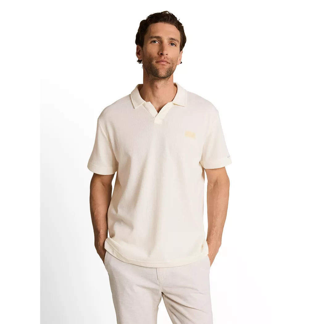 Poloshirt TOM TAILOR, Damen, Gr. XXL, gardenia weiß, Single Jersey, Obermaterial: 60% Baumwolle, 40% Polyester, unifarben, regular fit normal, ohne Ausschnitt, Shirts, mit Logo Stickerei