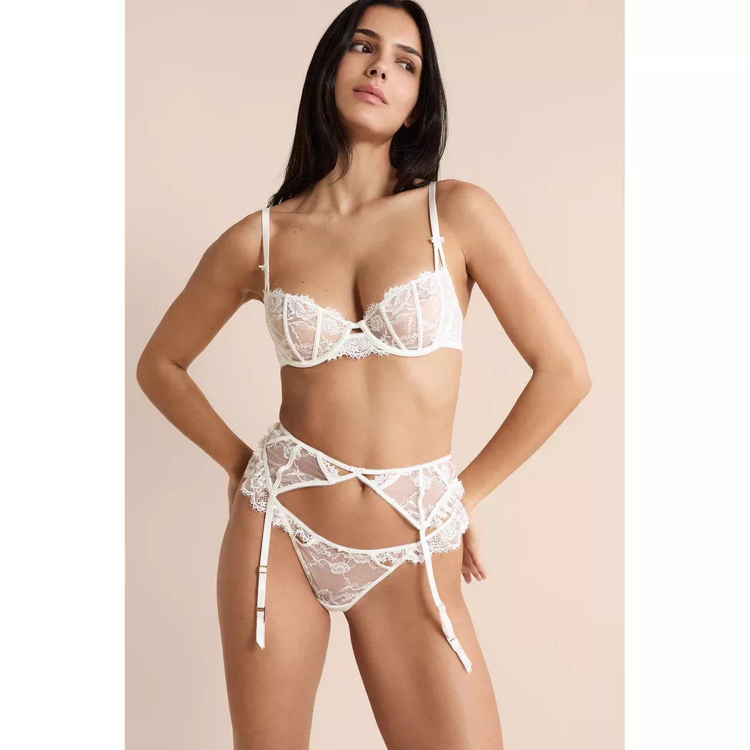 Etam - Strumpfgürtel, für Damen, Weiss, Größe L