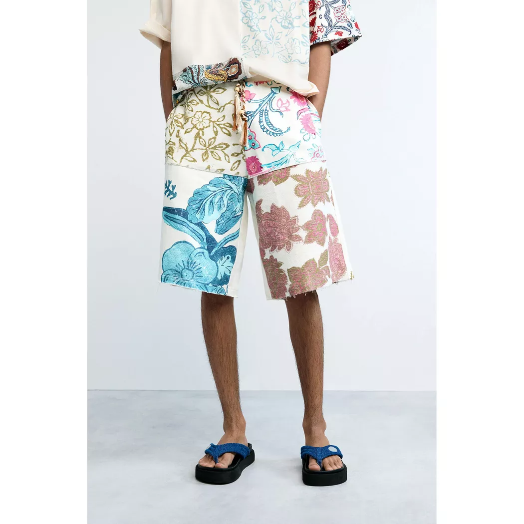 Desigual Bermuda en maille à fleurs WHITE XL male