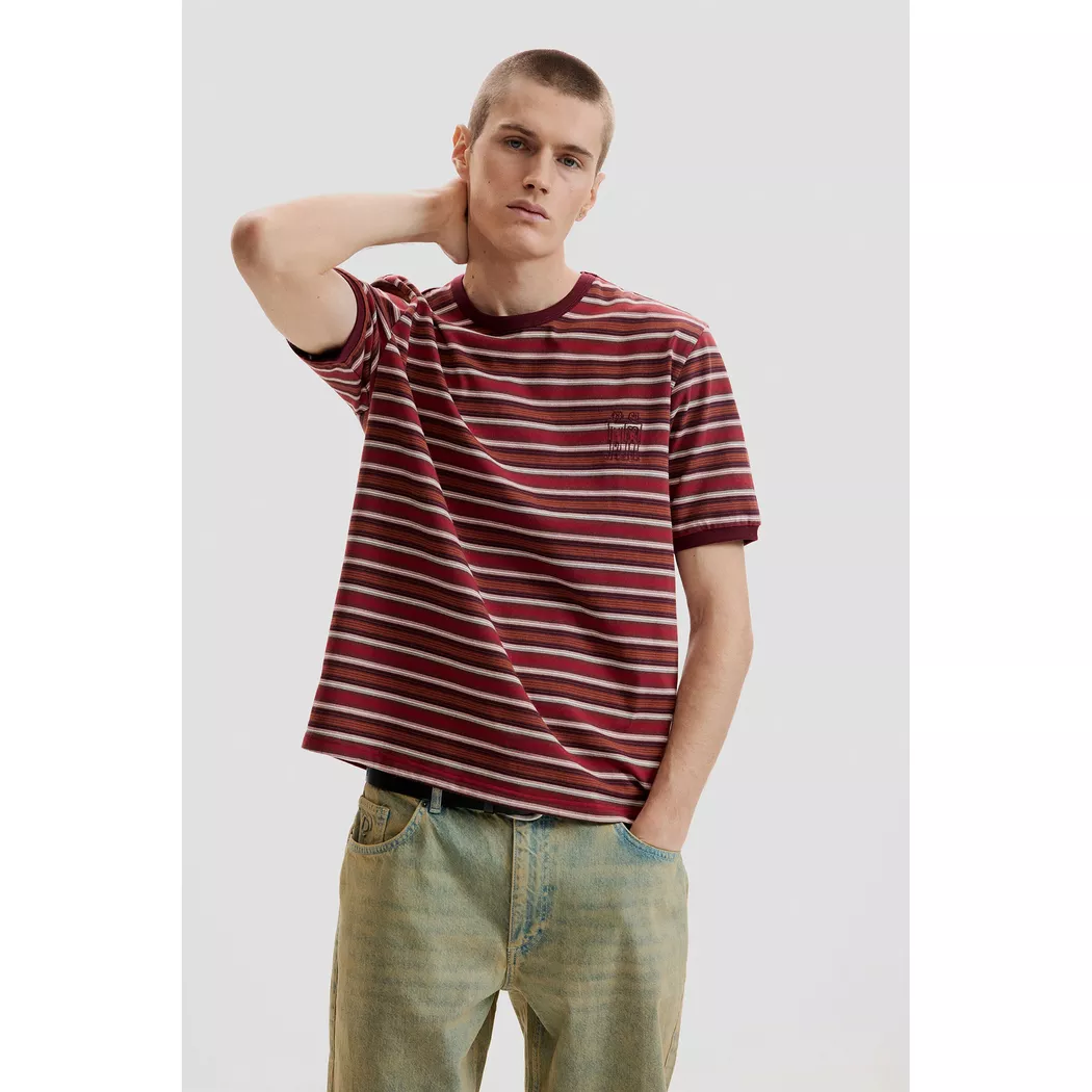 Desigual T-shirt maille rayée RED M male