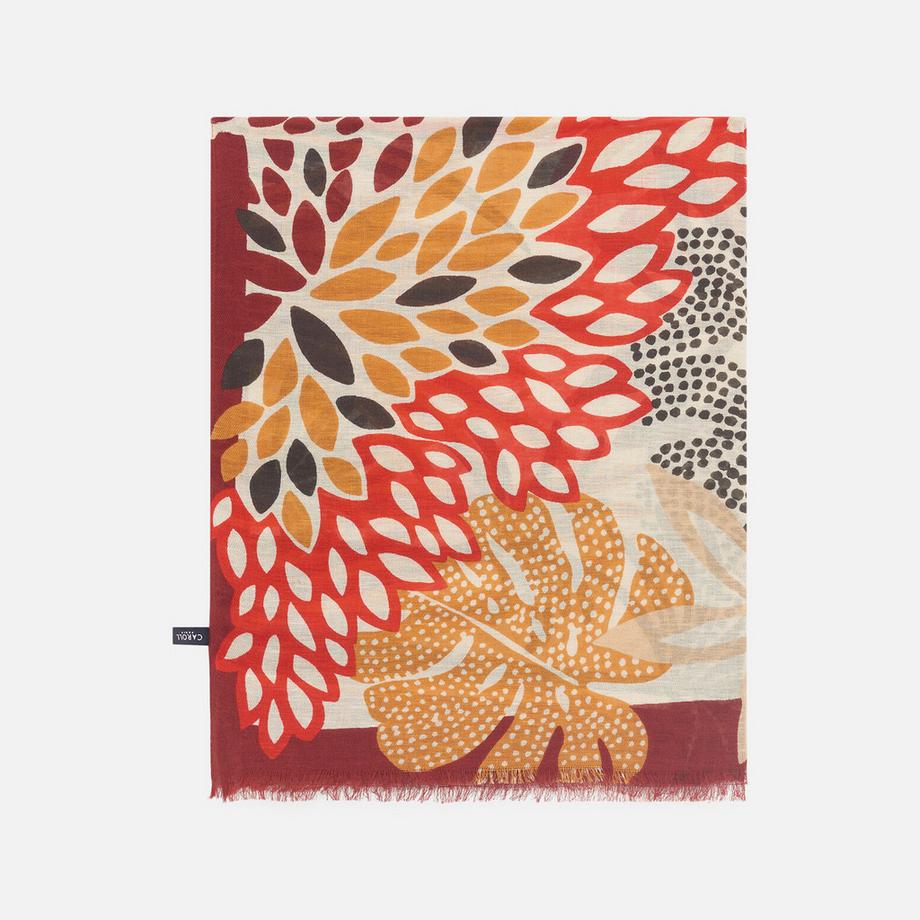 Caroll Foulard Imprimé Léopard et Floral  