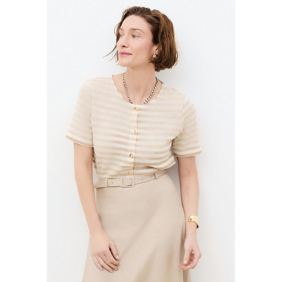 T-shirt, collo a barchetta, maniche corte