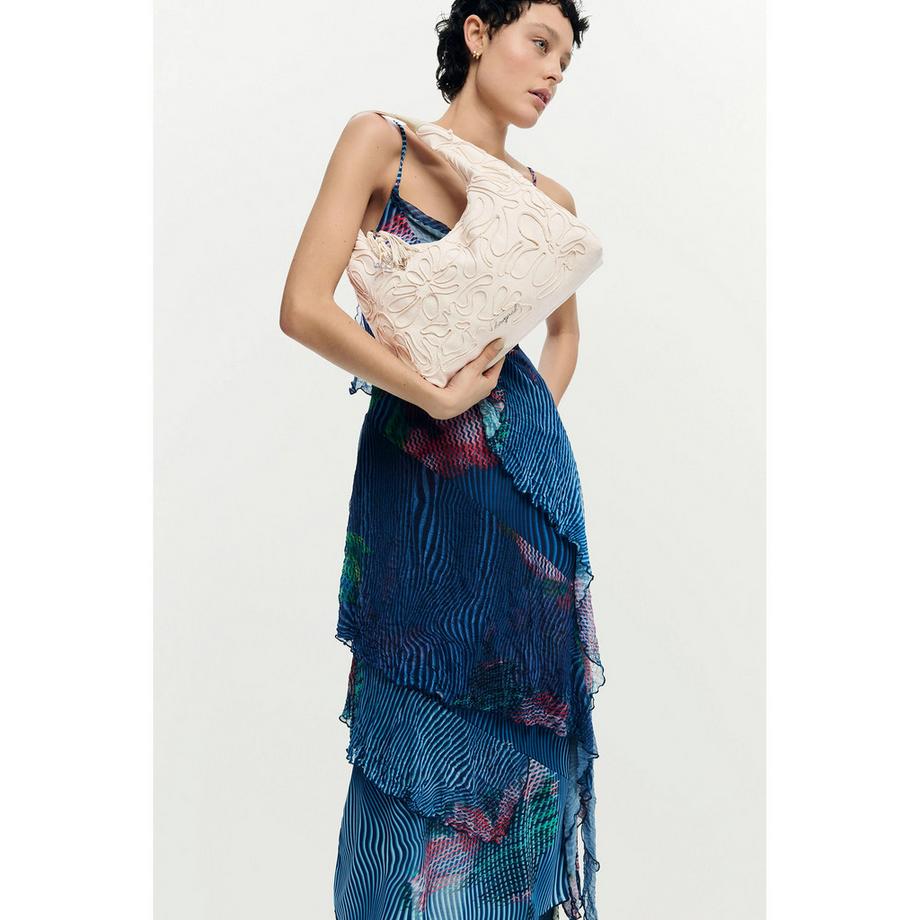 Desigual Borsa a tracolla con motivo floreale in rilievo  