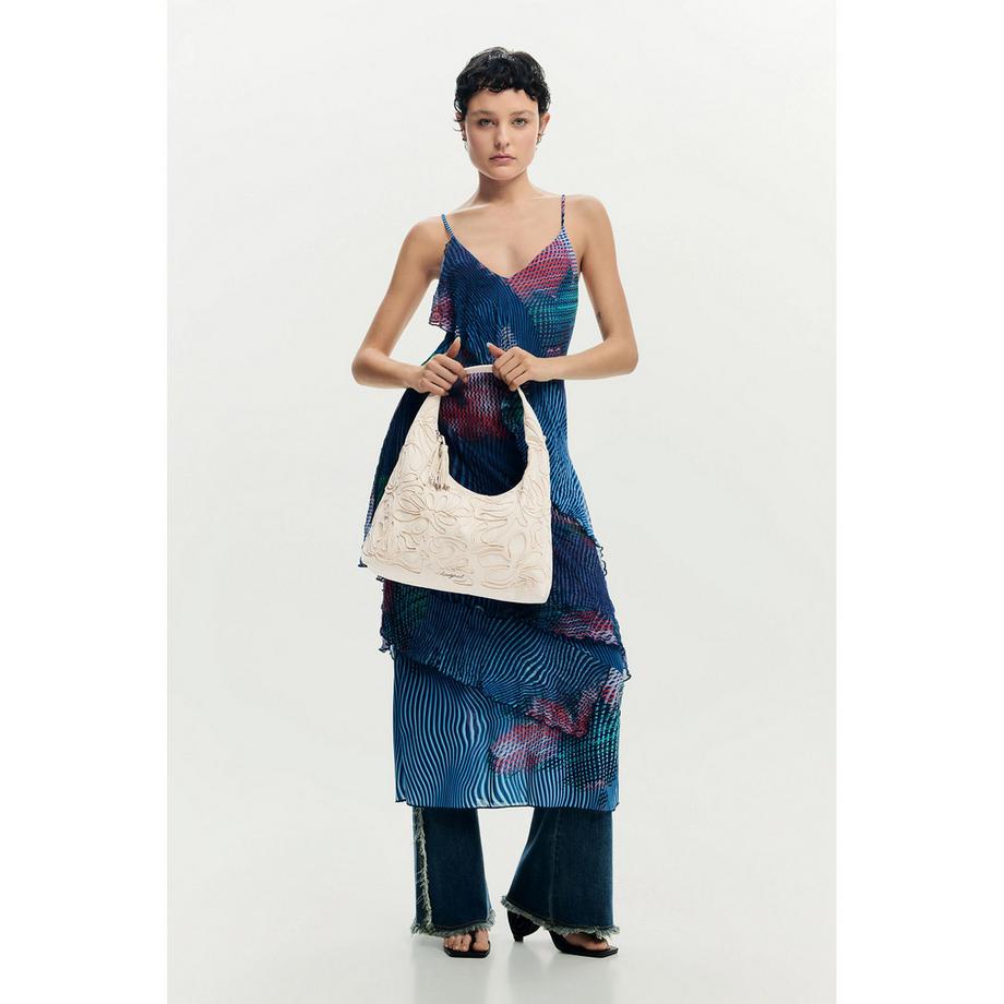 Desigual Borsa a tracolla con motivo floreale in rilievo  