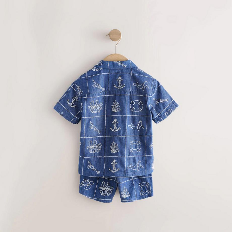 Next Ensemble haut et short imprimé maritime  