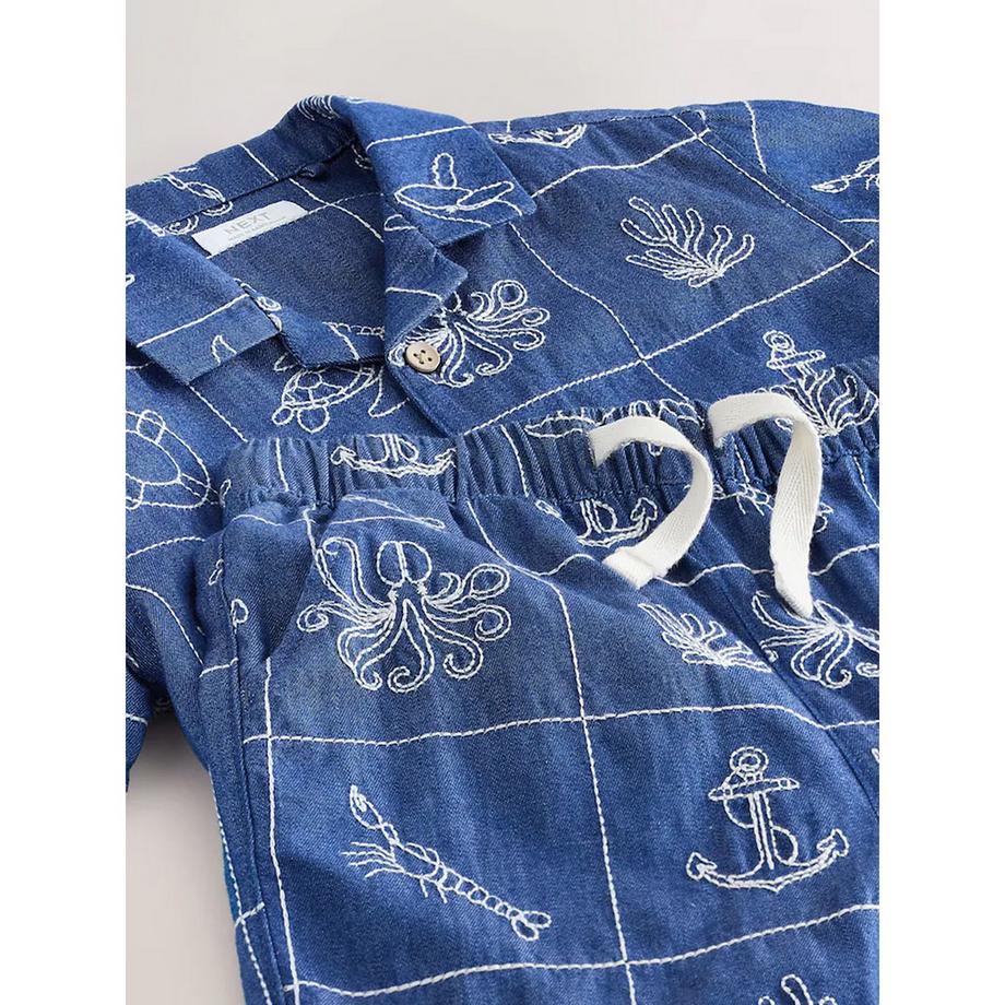 Next Ensemble haut et short imprimé maritime  