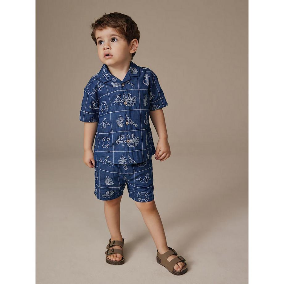 Next Ensemble haut et short imprimé maritime  