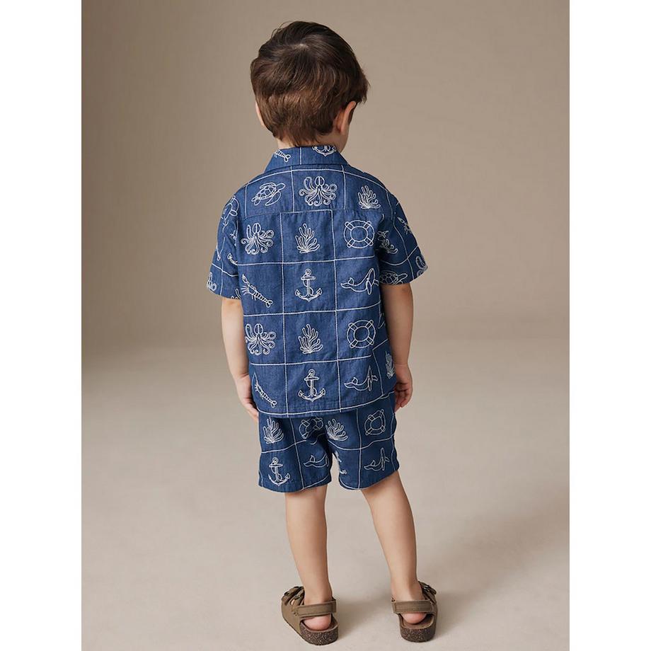 Next Ensemble haut et short imprimé maritime  