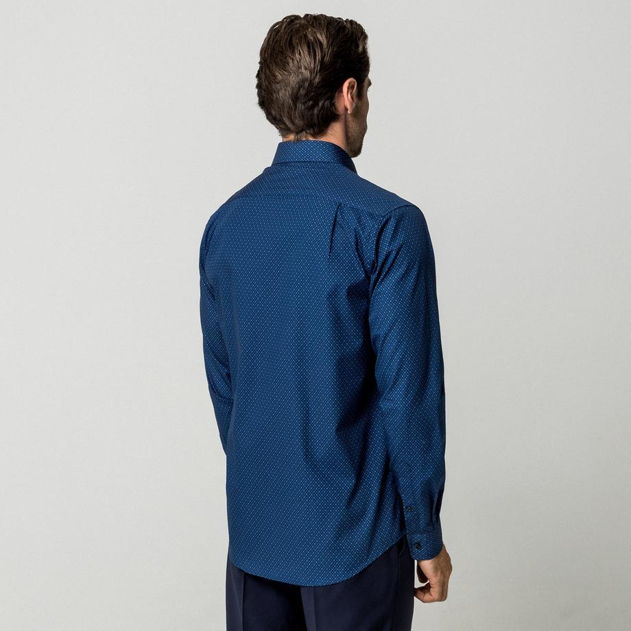 Manor Man Chemise à manches longues avec motif pois  