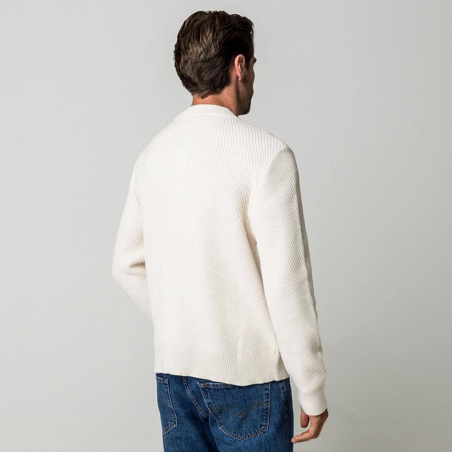 Manor Man Maglione a maglia costata  