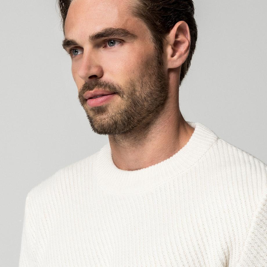 Manor Man Maglione a maglia costata  
