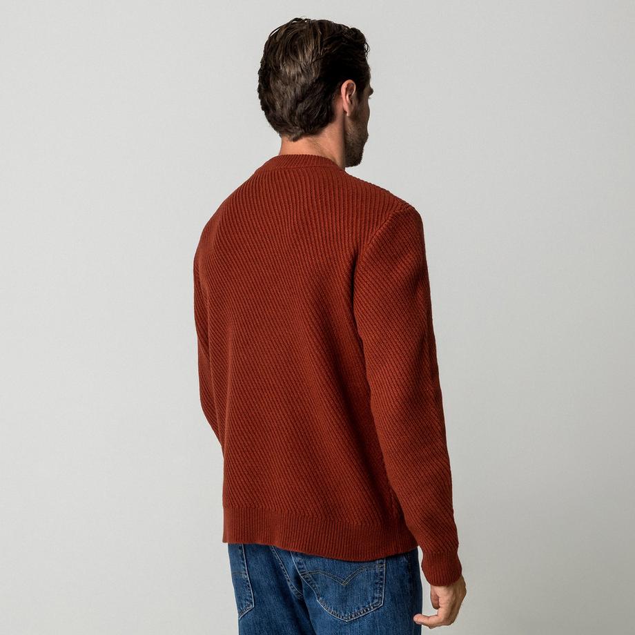 Manor Man Gerippter Strickpullover  