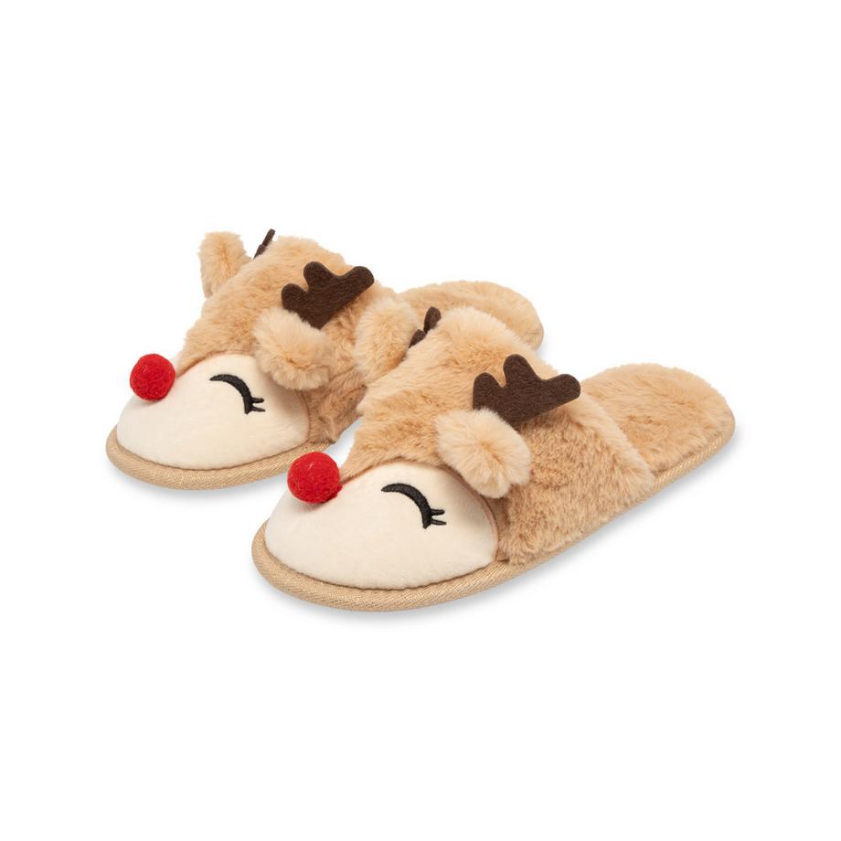Manor Woman Xmas Program Reindeer Home Slipper  