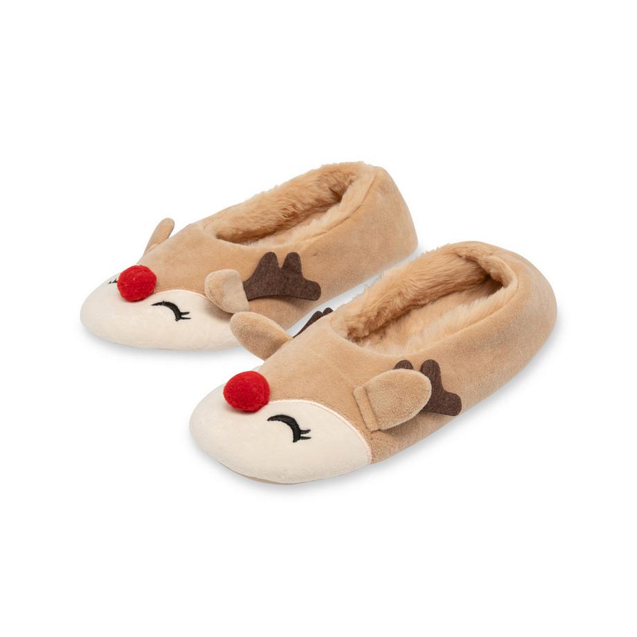 Manor Woman Xmas Mocassin Ballerina Reindeer Chaussons  