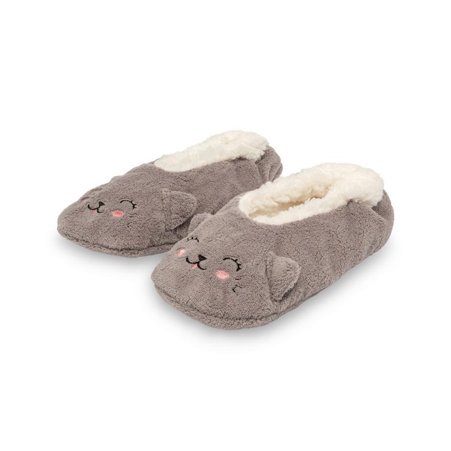 Manor Woman Xmas program CAT grey Ballerina Chaussons  