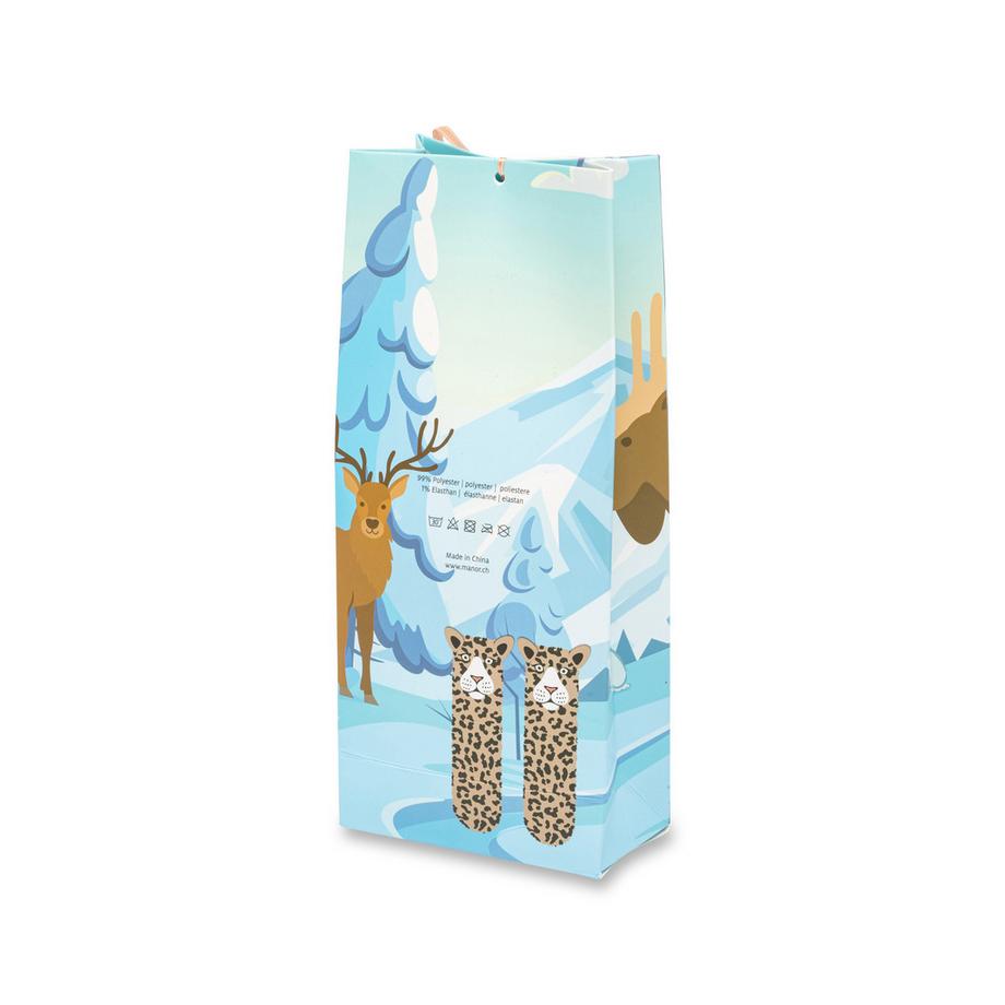 Manor Woman Gift box Leopard Chaussettes hauteur mollet  