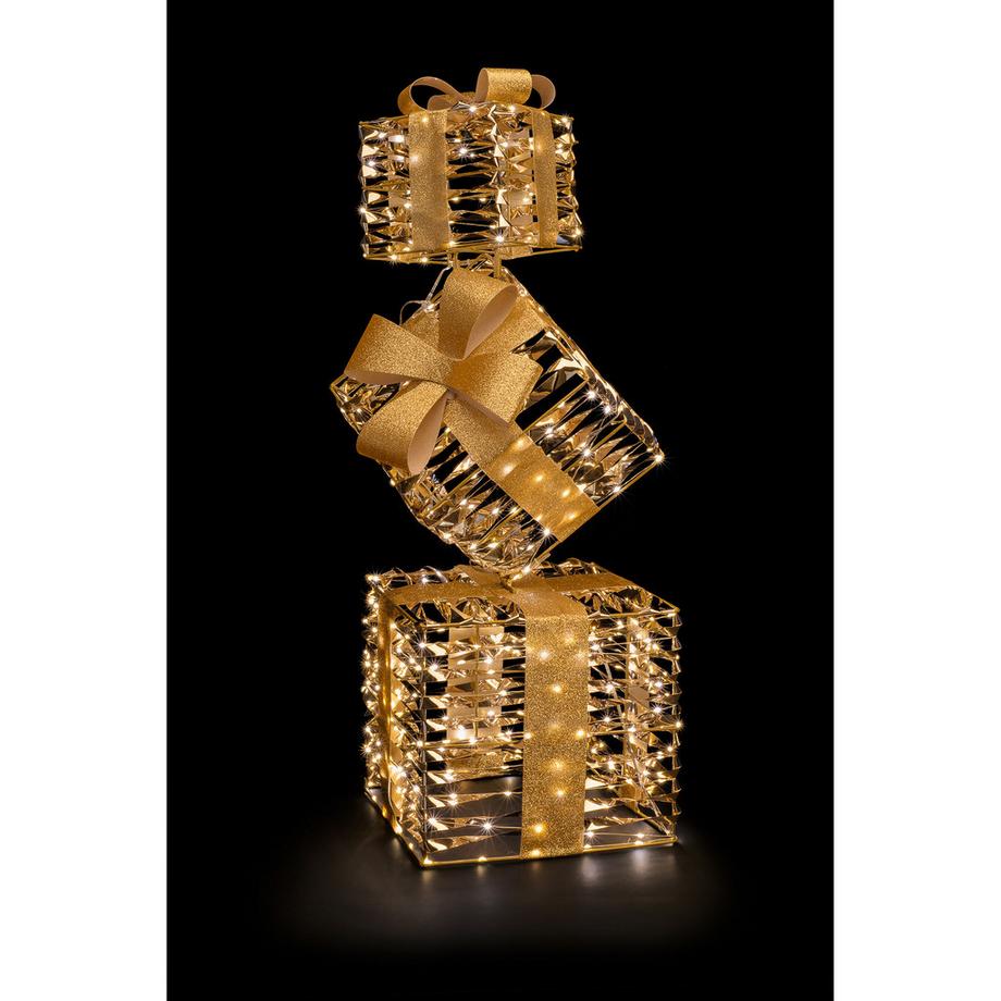STT LED Weihnachtsdekoration 3er Set Geschenke 