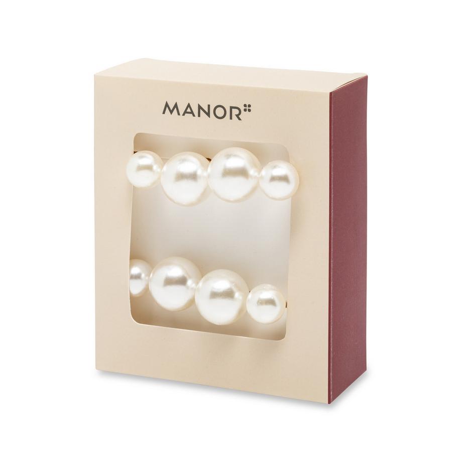 Manor Home Anelli portatovaglioli 4 pezzi Pearl 