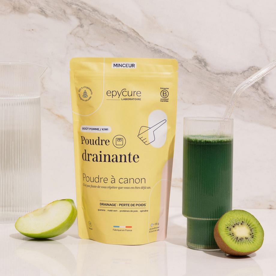Epycure  Poudre Drainante - Goût Pomme Kiwi 