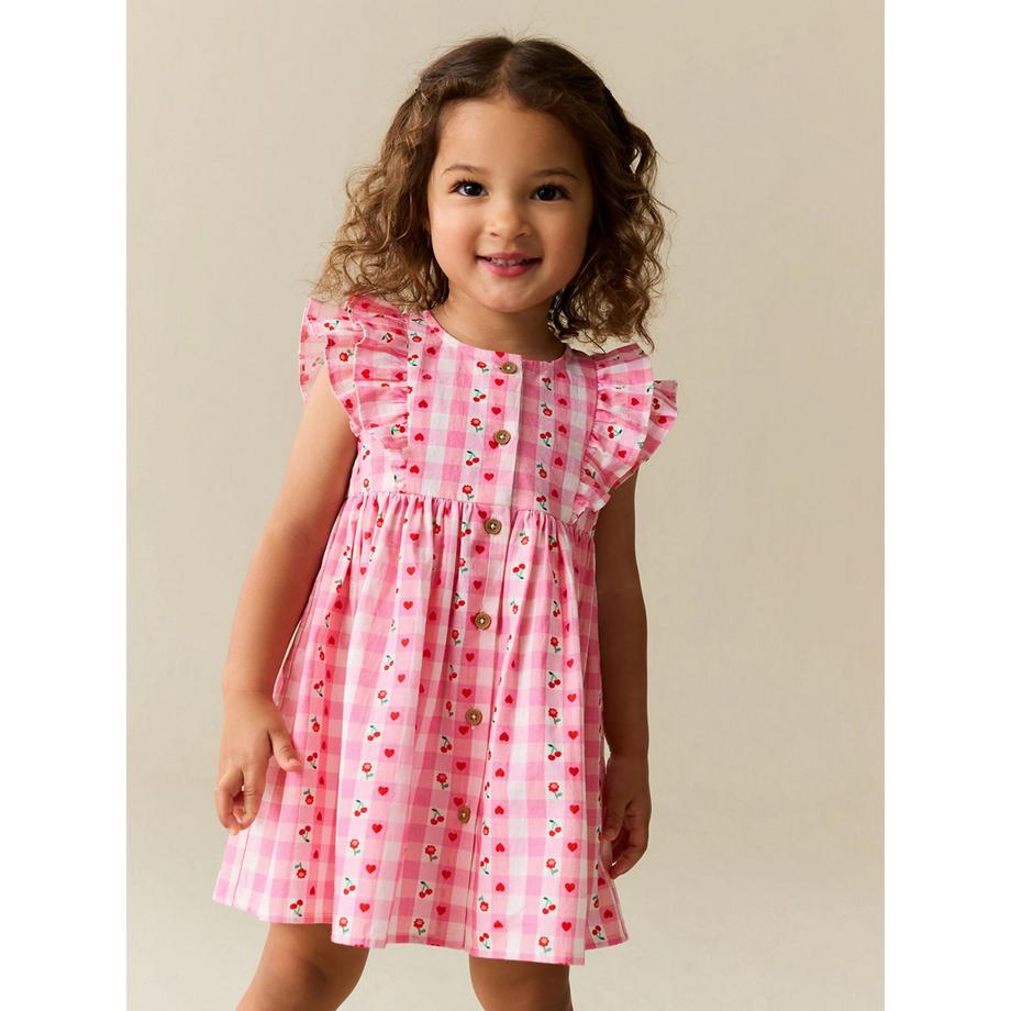 Next Vestito Stampa Vichy Ciliegie  