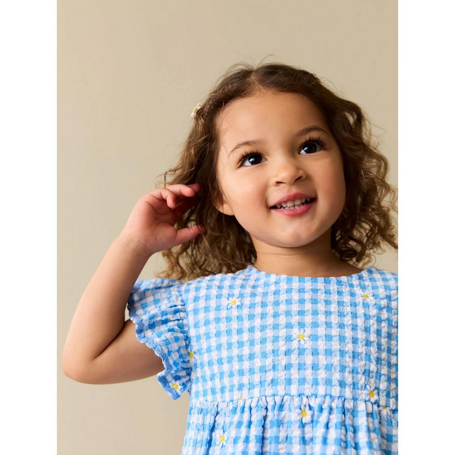 Next Robe Brodé Gingham Marguerite  