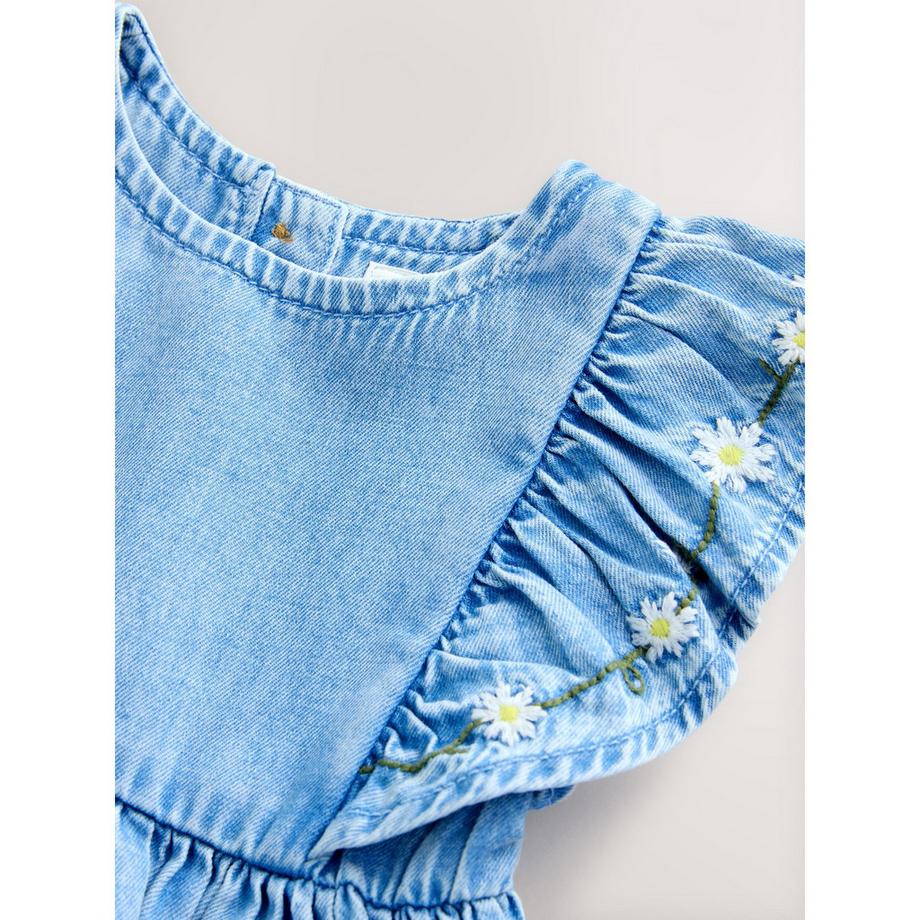 Next Jeanskleid mit bestickten Herztaschen  